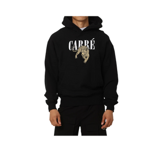 Carré Black Hoodie Leopard Stitch