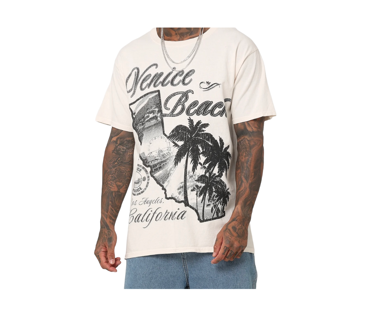 Venice Beach Cream Tee Mens