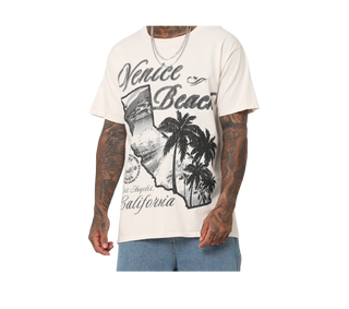 Venice Beach Cream Tee Mens