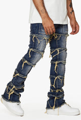 Lab Denim Dark Wash Stacked Distressed Toro