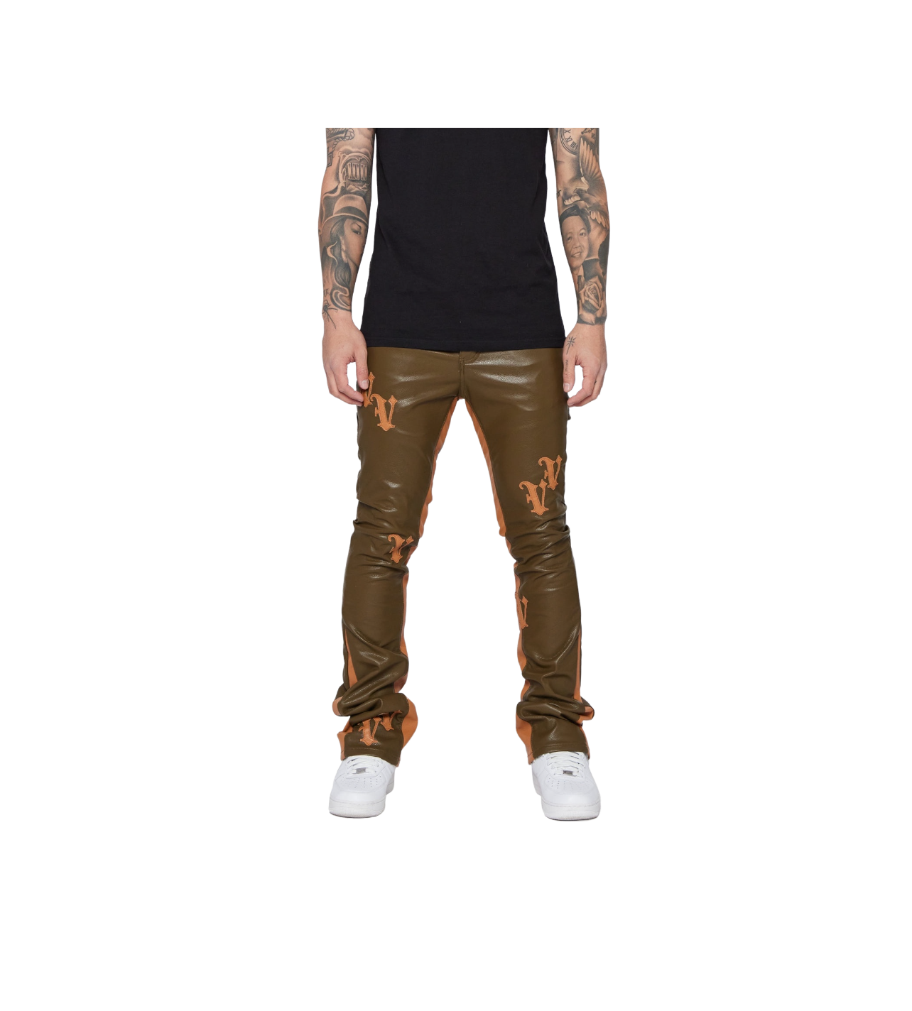 Valabasas Olive V Patch Stacked Pants