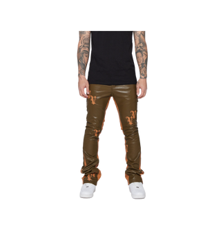 Valabasas Olive V Patch Stacked Pants