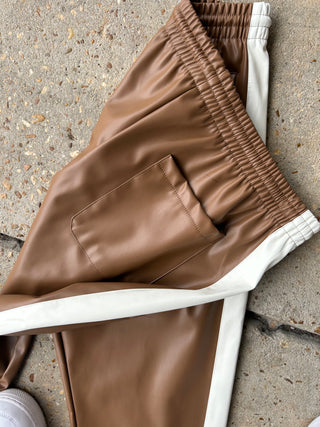 EPTM Light Brown/Cream Leather Pants