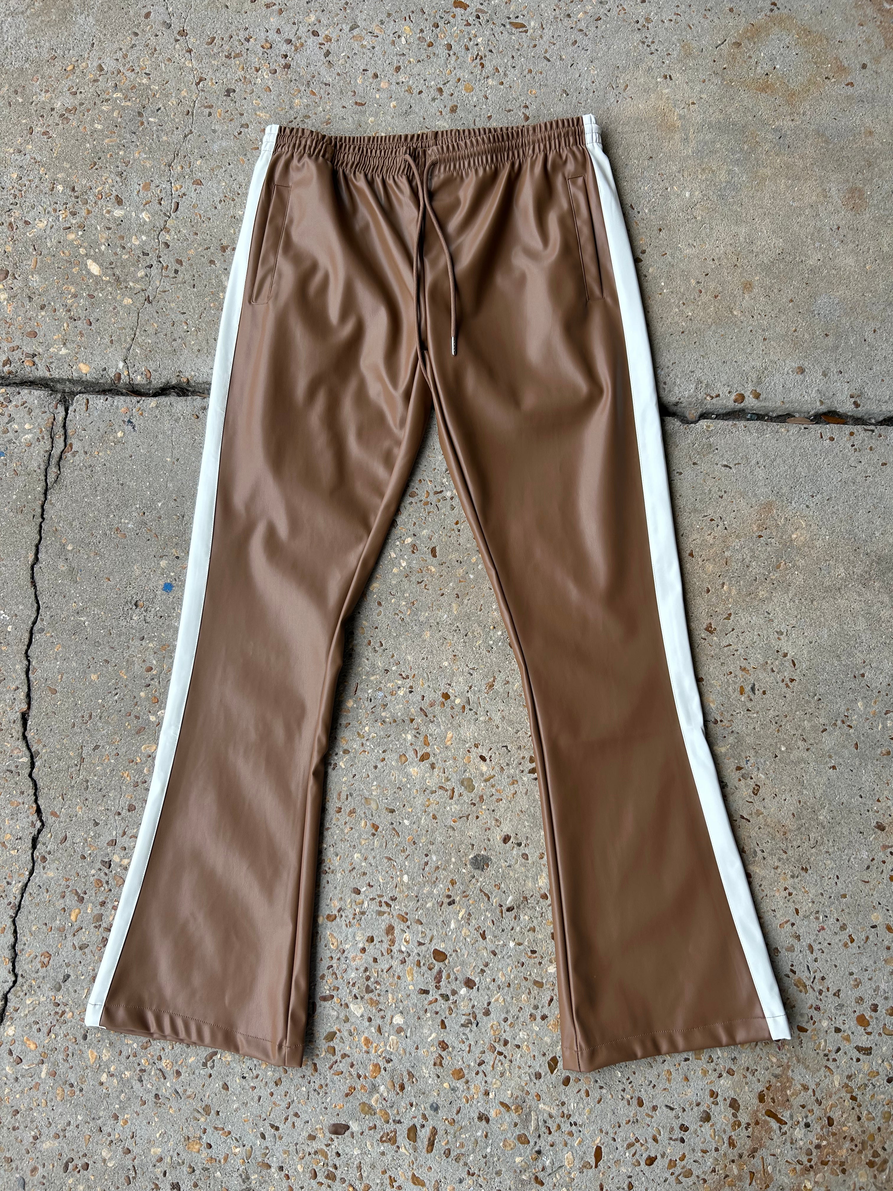 EPTM Light Brown/Cream Leather Pants