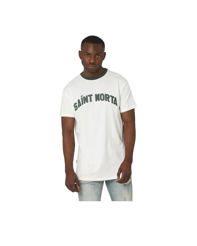 Saint Morta Stitched Logo Tee Green/White