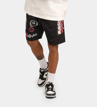 Loiter Black Patch Shorts