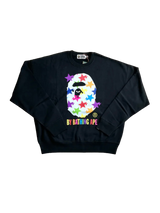 Bape Crewneck Stars Black Multicolor  Oversized