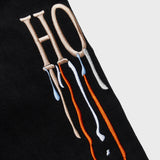 Homme + Femme Black Paint Drip Jeans Brown Logo