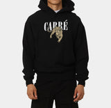 Carré Black Hoodie Leopard Stitch