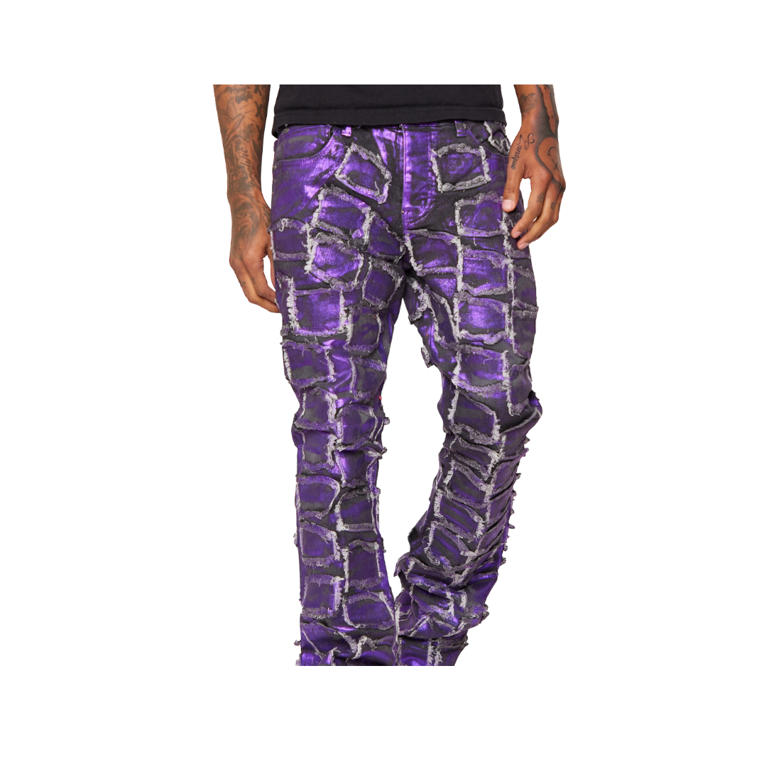 Valabasas Purple Stacked Patch Denim