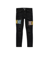 Homme + Femme SpellOut Logo Denim Black