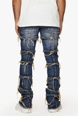 Lab Denim Dark Wash Stacked Distressed Toro