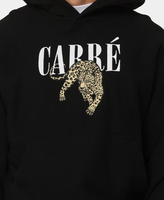 Carré Black Hoodie Leopard Stitch