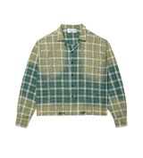 Vale Green Rhinestone Patchwork Flannel