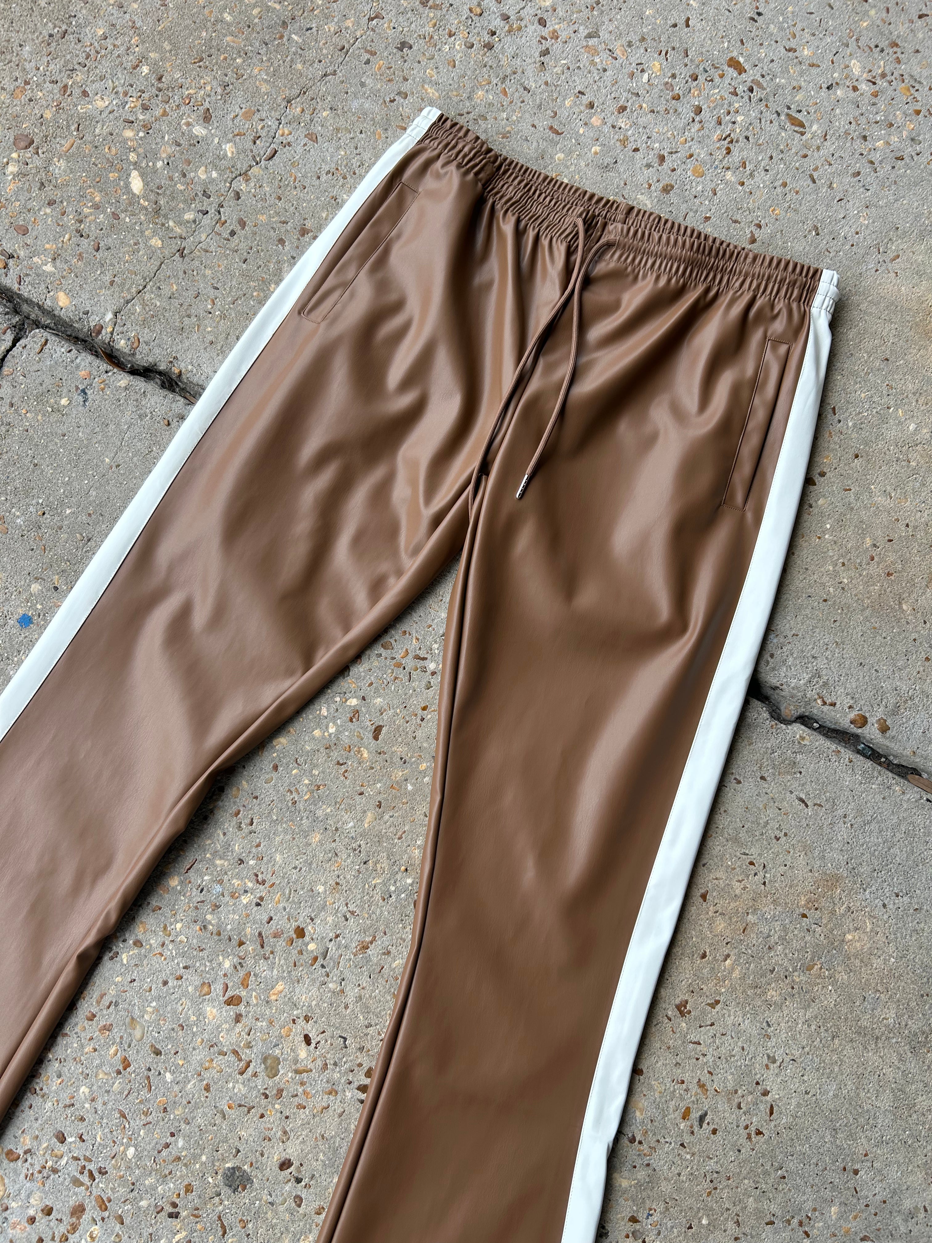 EPTM Light Brown/Cream Leather Pants