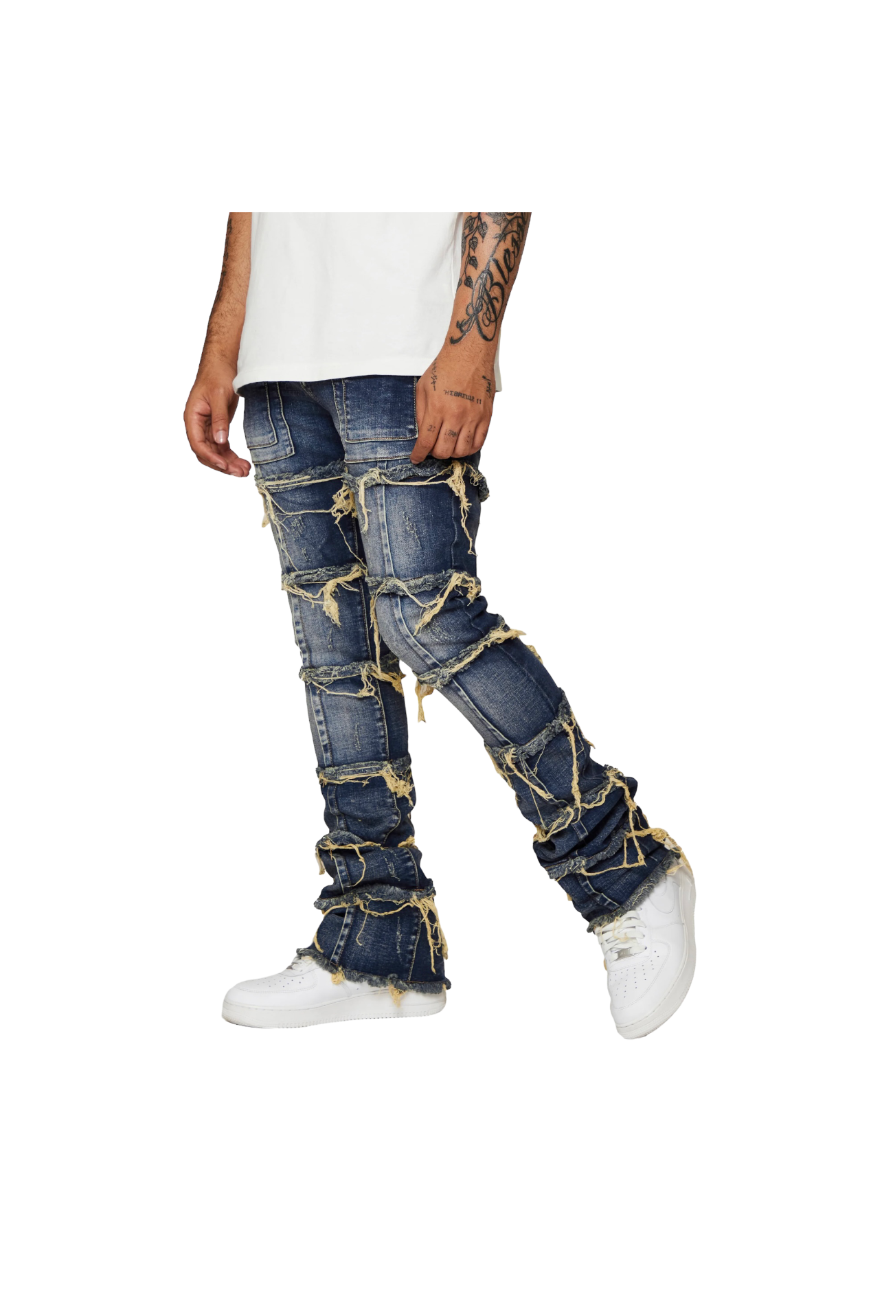 Lab Denim Dark Wash Stacked Distressed Toro