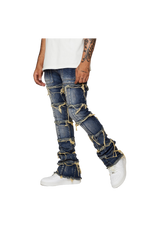 Lab Denim Dark Wash Stacked Distressed Toro