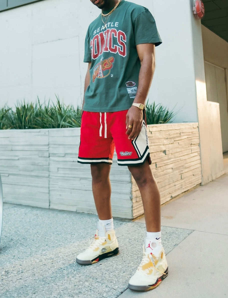 Carré Red Corduroy Shorts