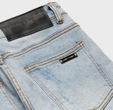 Homme + Femme Light Wash SpellOut Denim