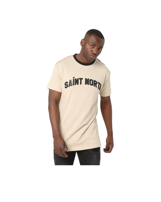 Saint Morta Logo Stitched Tee Black/Cream