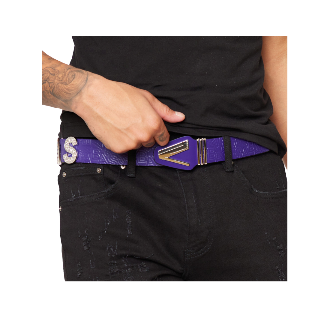 Valabasas Purple V Belt Diamond 32-34 Waist