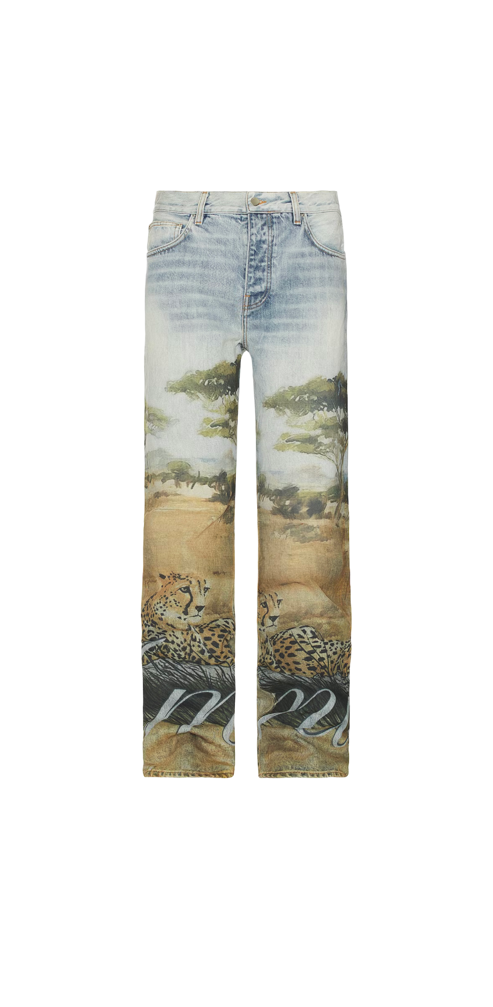 Amiri Cheetah Straight Denim Jeans