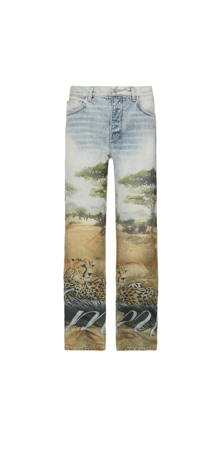 Amiri Cheetah Straight Denim Jeans