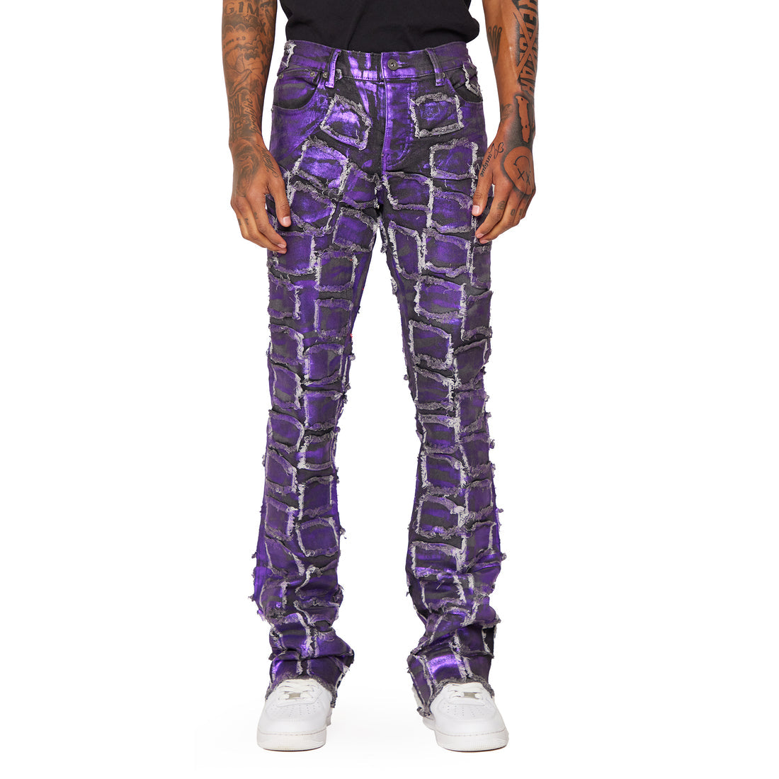 Valabasas Purple Stacked Patch Denim