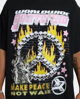 Goat Peace Not War Graphic Tee Black