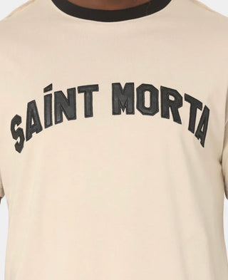 Saint Morta Logo Stitched Tee Black/Cream