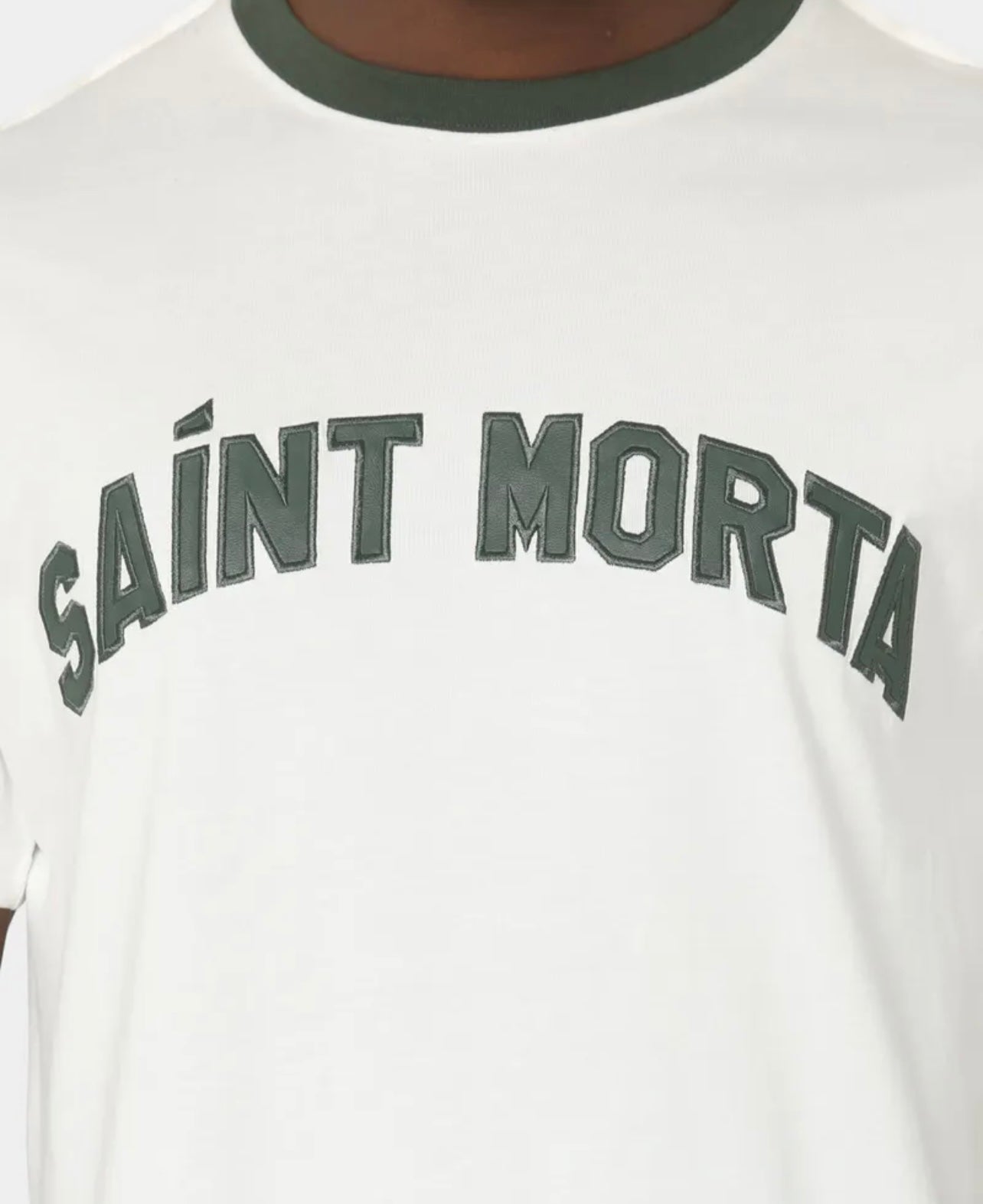 Saint Morta Stitched Logo Tee Green/White