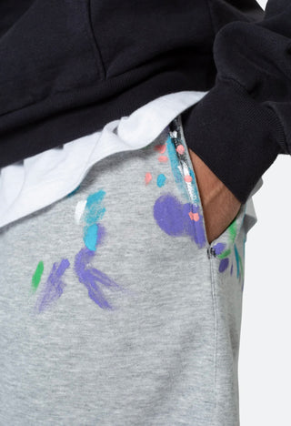 MNML Paint Splatter Shorts Grey