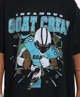 Goat Football Break Through Black Graphic Tee