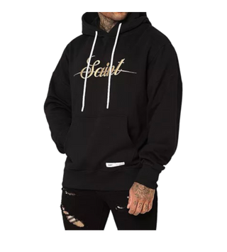 Saint Morta Script Hoodie Black Gold