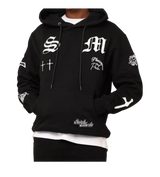 SM Black White Skull Hoodie