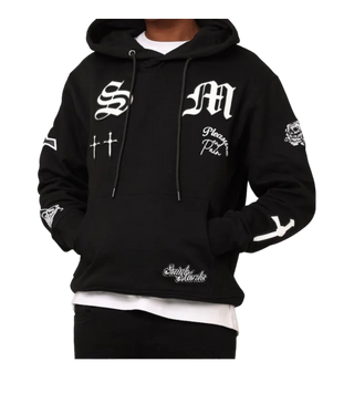 SM Black White Skull Hoodie