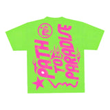 Hellstar Jesus Emblem Tee Neon Green/Pink Capsule 9