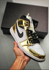 Jordan 1 Mid Gold/White