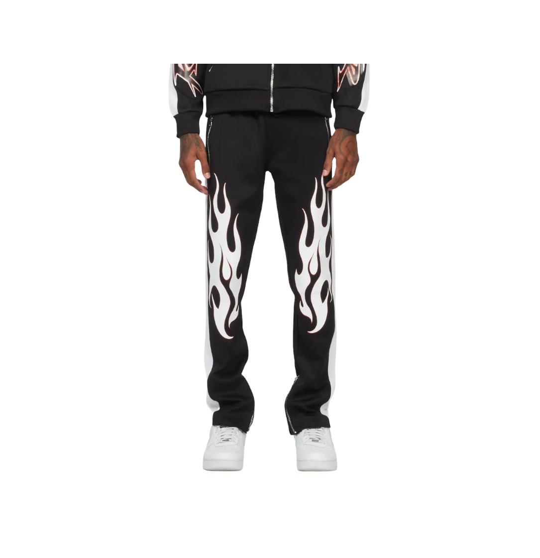 Rockstar Black Flame Sweatpants