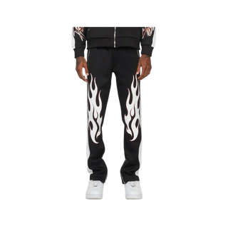 Rockstar Black Flame Sweatpants