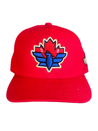 Red World Series Leaf Blue Snap Back Hat OS Fits All